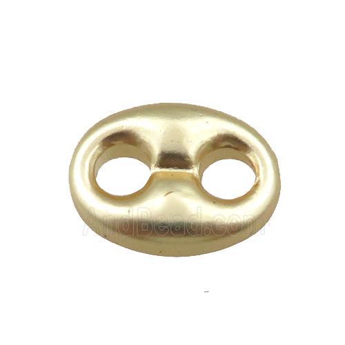 copper pignose oval connector, unfaded, gold plated