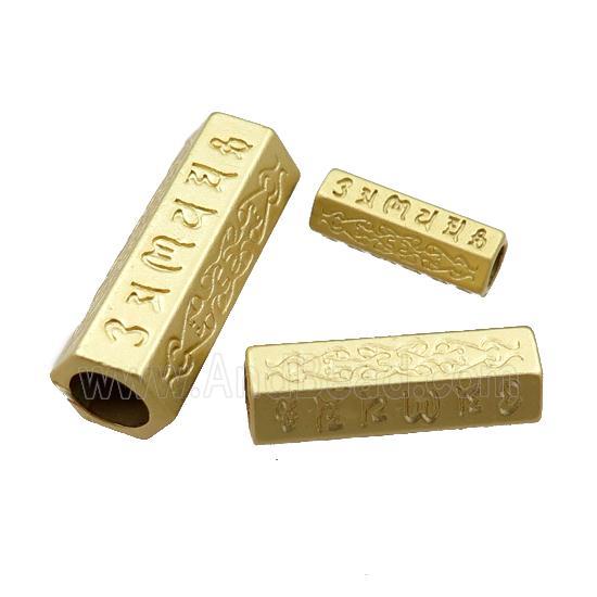 copper tube beads with large hole, unfaded, duck-gold