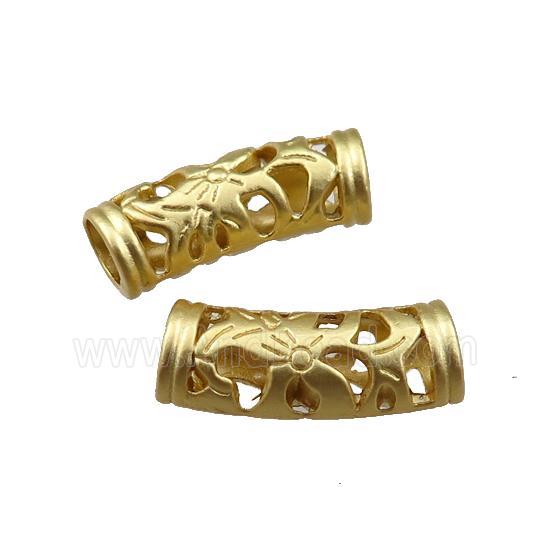 copper tube beads, unfaded, duck-gold