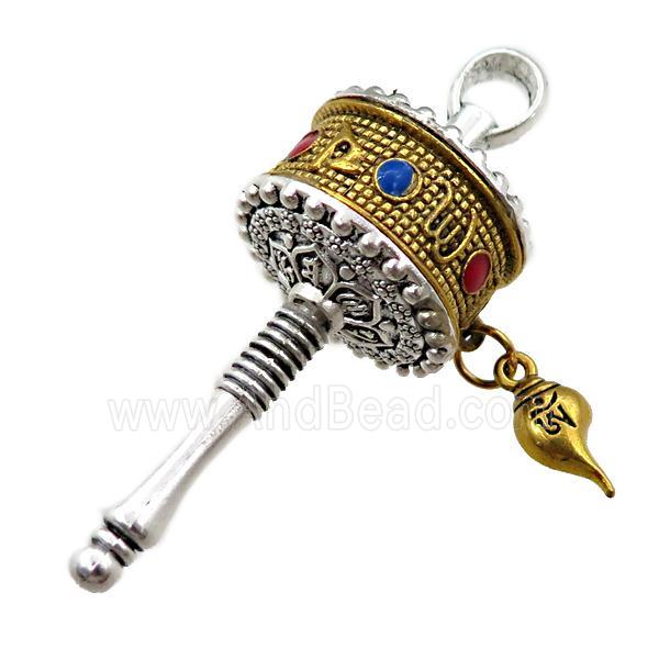 Tibetan Prayer Wheels charm zinc pendant