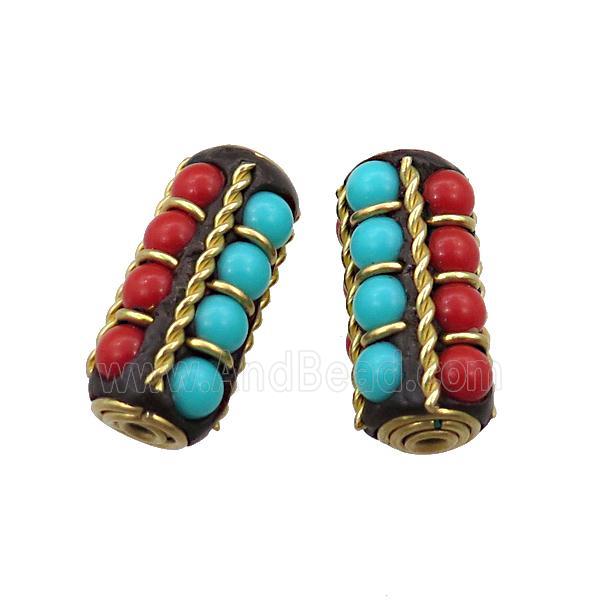 tibetan style brass tube beads