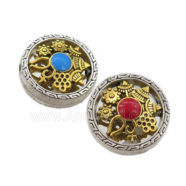 tibetan style zinc button beads