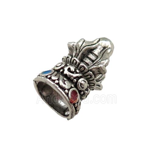 tibetan tassel bail, zinc