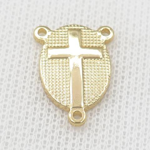 stainless steel cross pendant, gold plated