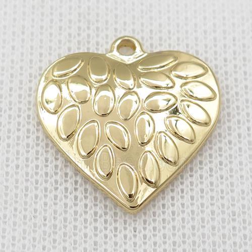 stainless steel heart pendant, gold plated