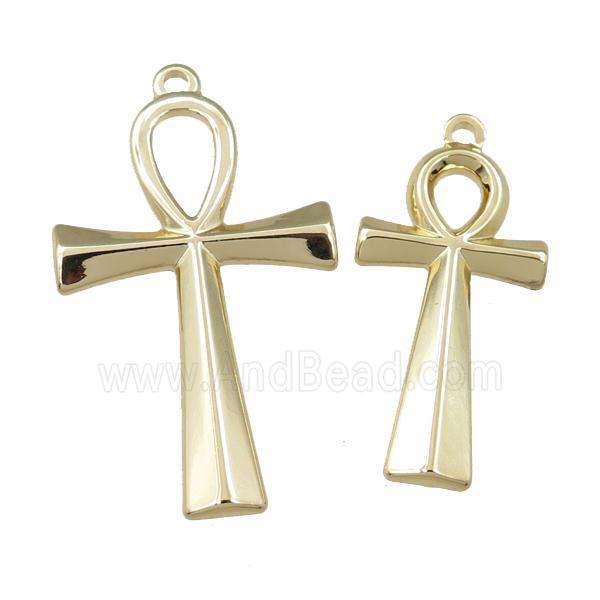 stainless steel Cross pendant, gold plated