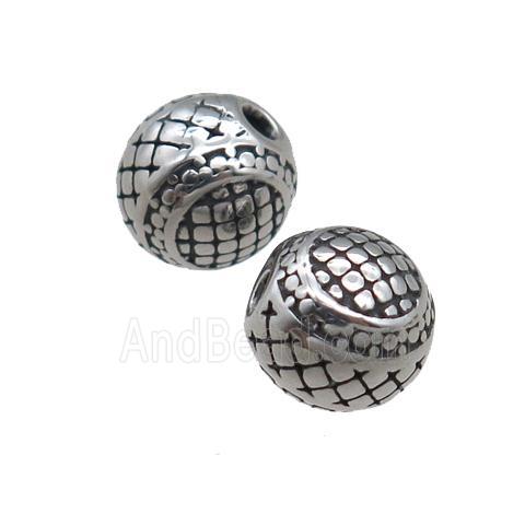 stainless steel beads, antique silver