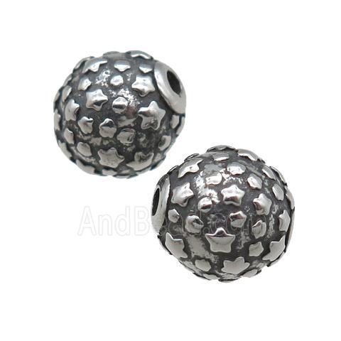 stainless steel beads, antique silver