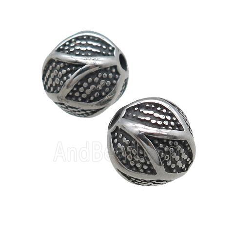 stainless steel beads, antique silver