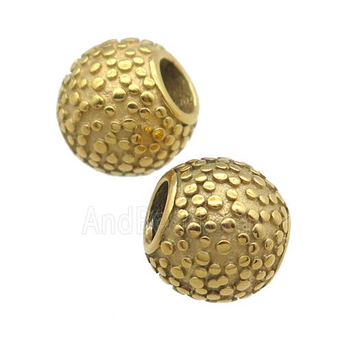 round stainless steel beads, gold plated