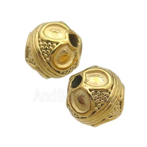stainless steel beads, gold plated
