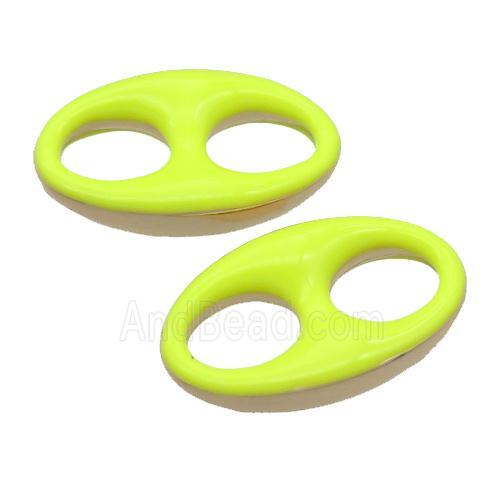 yellow Enameling copper oval connector, pignose, gold plated