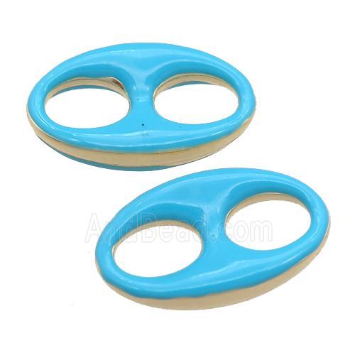 blue Enameling copper oval connector, pignose, gold plated