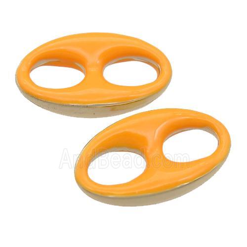 orange Enameling copper oval connector, pignose, gold plated