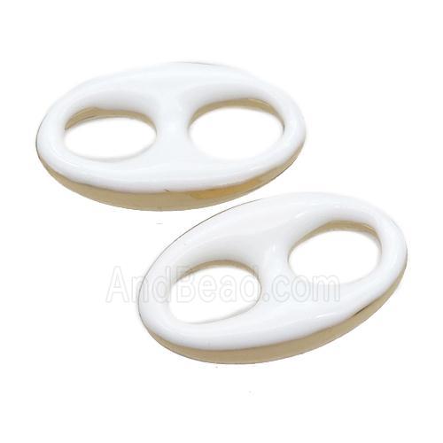 white Enameling copper oval connector, pignose, gold plated