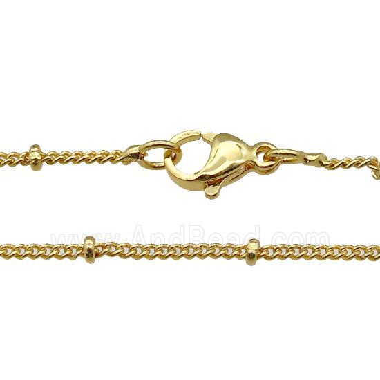 copper necklace chain, unfaded, gold plated