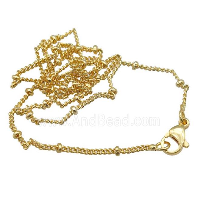 copper necklace chain, unfaded, gold plated