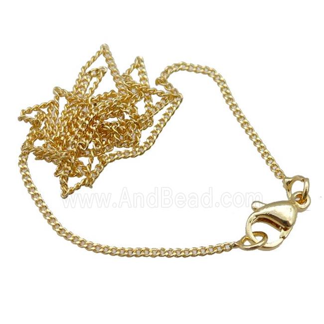 copper necklace chain, unfaded, gold plated