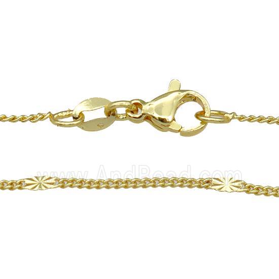 copper necklace chain, unfaded, gold plated