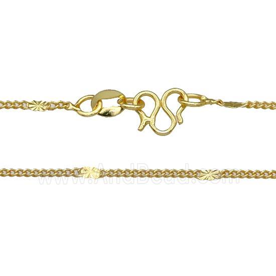 copper necklace chain, unfaded, gold plated