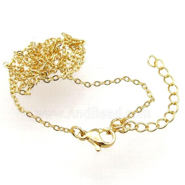copper necklace chain, unfaded, gold plated