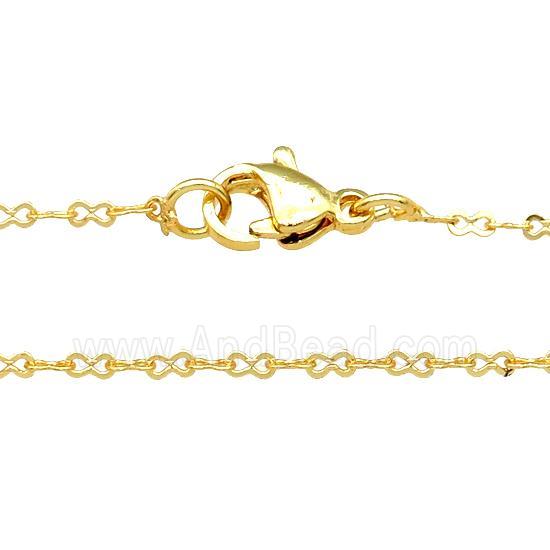 copper necklace chain, unfaded, gold plated