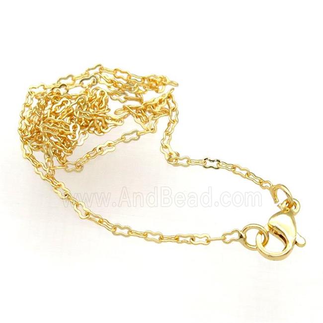 copper necklace chain, unfaded, gold plated
