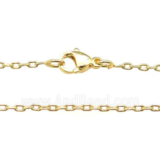copper necklace chain, unfaded, gold plated