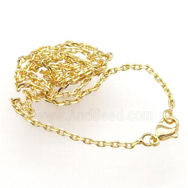 copper necklace chain, unfaded, gold plated