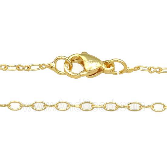copper necklace chain, unfaded, gold plated