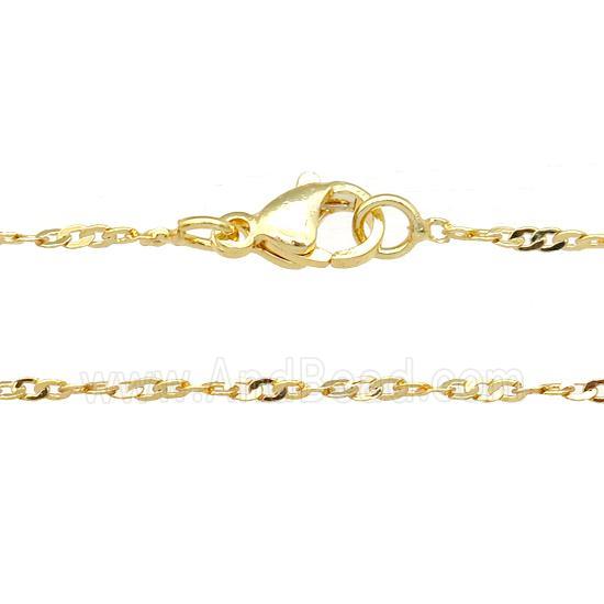 copper necklace chain, unfaded, gold plated