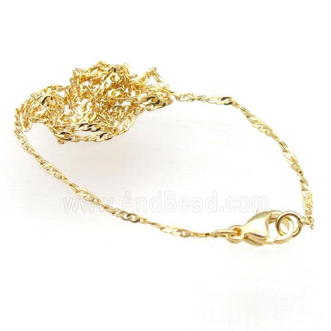 copper necklace chain, unfaded, gold plated