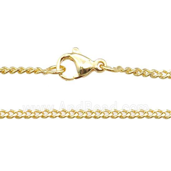 copper necklace chain, unfaded, gold plated
