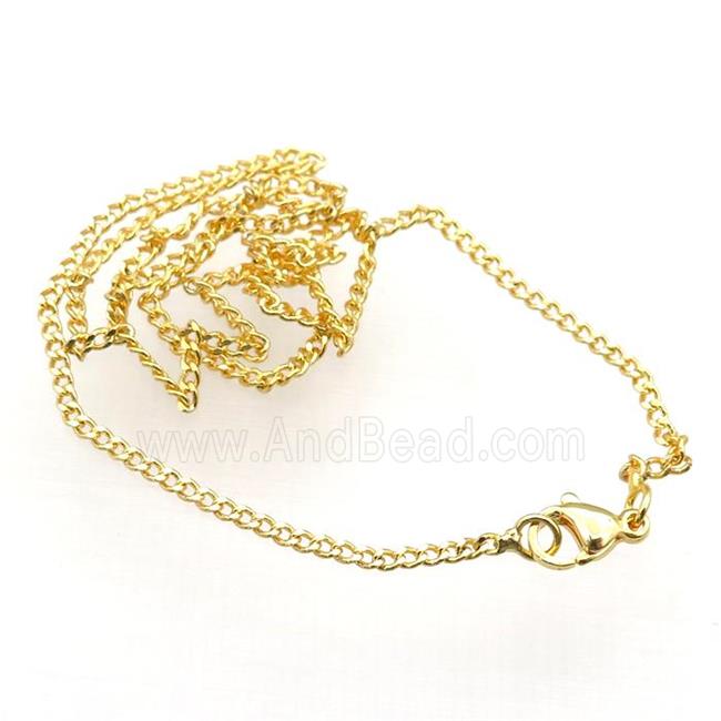 copper necklace chain, unfaded, gold plated