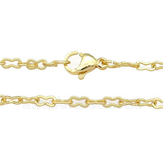 copper necklace chain, unfaded, gold plated