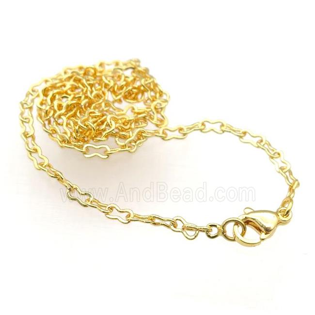 copper necklace chain, unfaded, gold plated