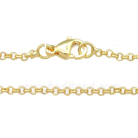 copper necklace chain, unfaded, gold plated