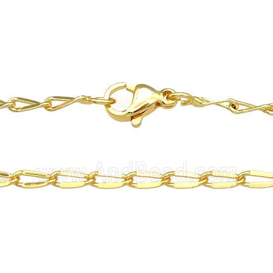copper necklace chain, unfaded, gold plated
