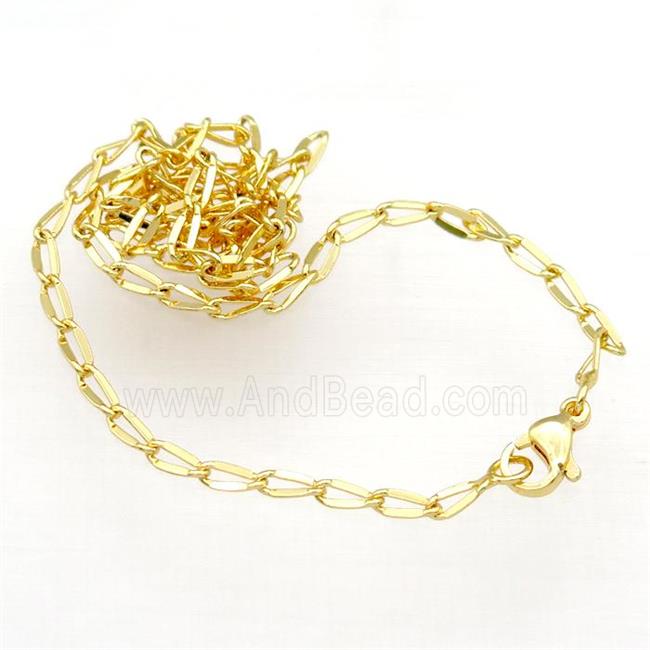 copper necklace chain, unfaded, gold plated