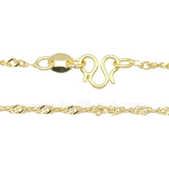 copper necklace chain, unfaded, gold plated