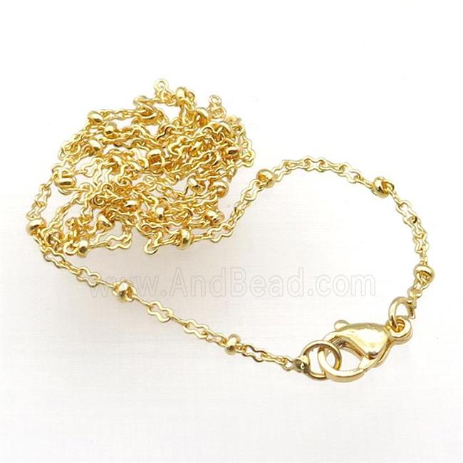 copper necklace chain, unfaded, gold plated