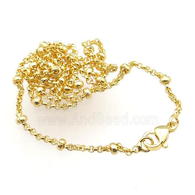copper necklace chain, unfaded, gold plated