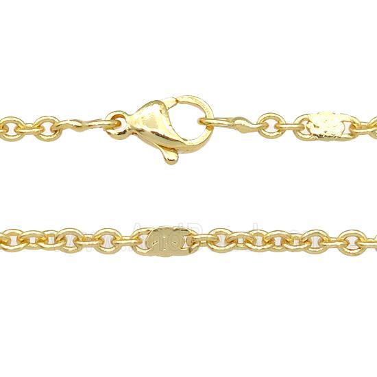 copper necklace chain, unfaded, gold plated