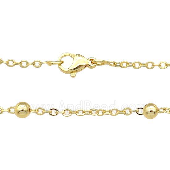 copper necklace chain, unfaded, gold plated