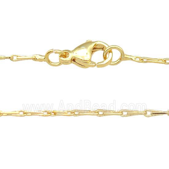 copper necklace chain, unfaded, gold plated