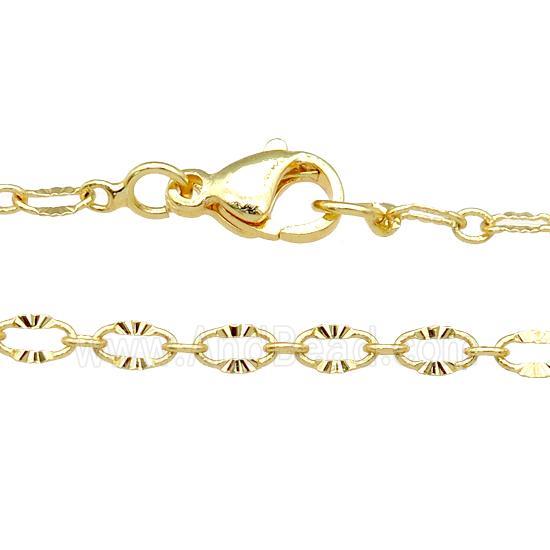 copper necklace chain, unfaded, gold plated