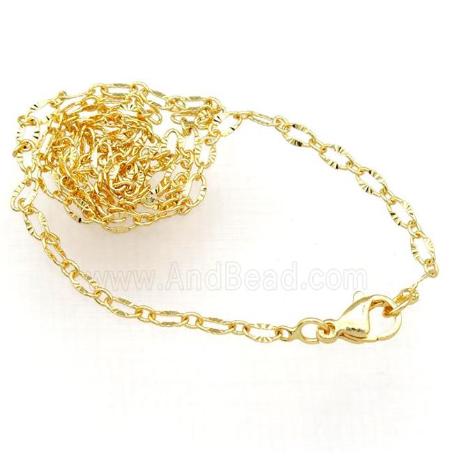 copper necklace chain, unfaded, gold plated