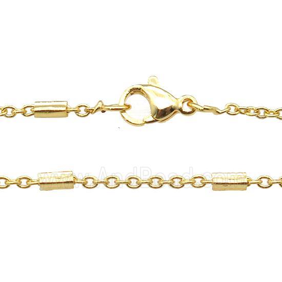 copper necklace chain, unfaded, gold plated
