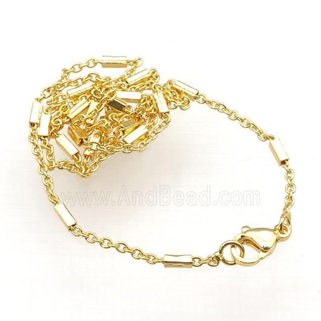 copper necklace chain, unfaded, gold plated