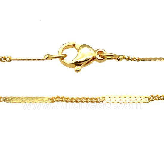 copper necklace chain, unfaded, gold plated